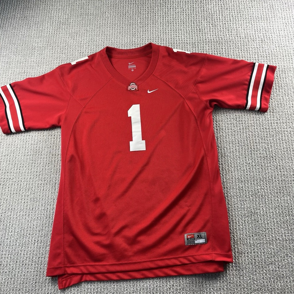 Nike Ohio State Buckeyes #1 Football Jersey Men’s XL Scarlet Red Dri-FIT